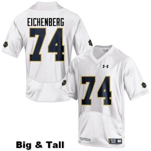 Notre Dame Fighting Irish Men's Liam Eichenberg #74 White Under Armour Authentic Stitched Big & Tall College NCAA Football Jersey NYO2199XU